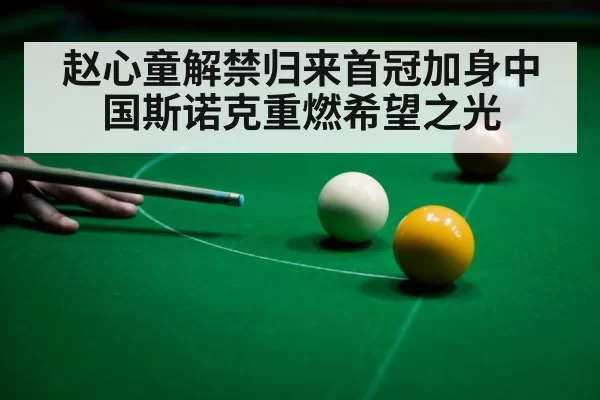 赵心童解禁归来首冠加身中国斯诺克重燃希望之光